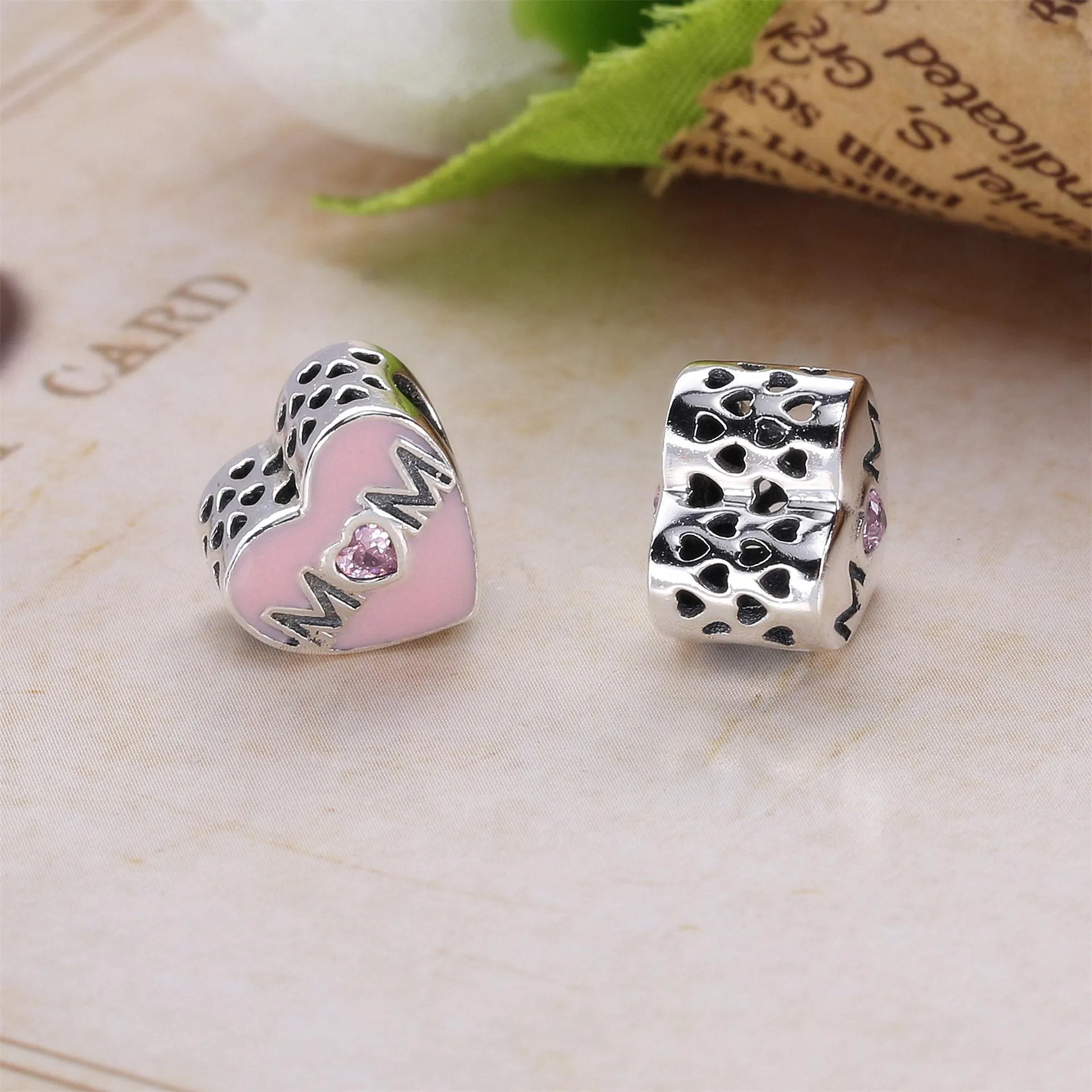 PANDORA Mother Heart Charm, Pink CZ - 791881PCZ