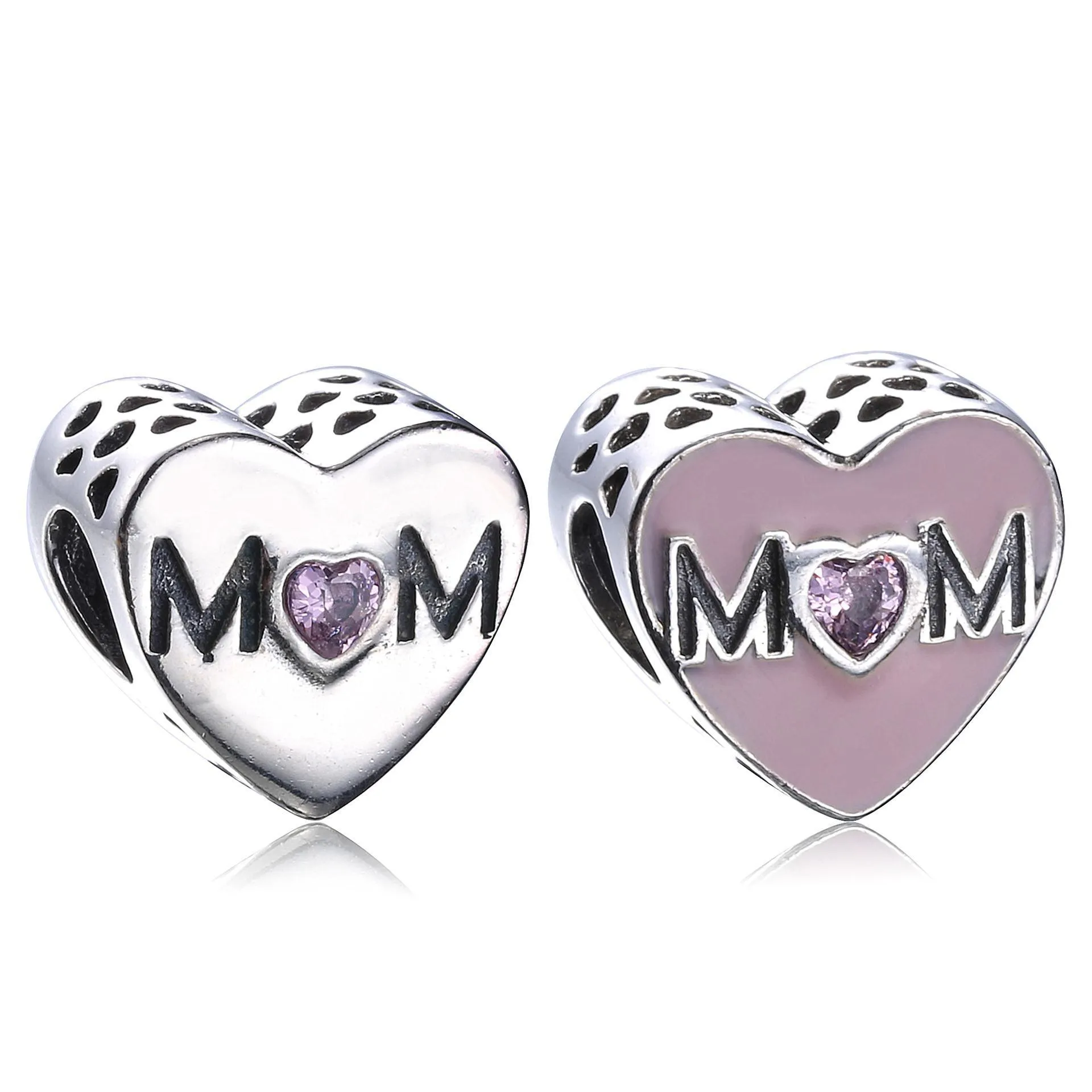 PANDORA Mother Heart Charm, Pink CZ - 791881PCZ