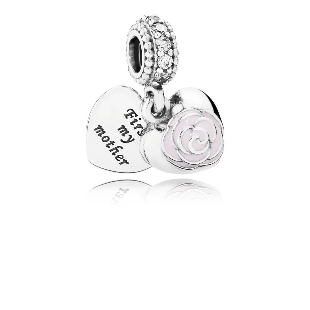 PANDORA Mother's Rose Pendant Charm - 791528EN40