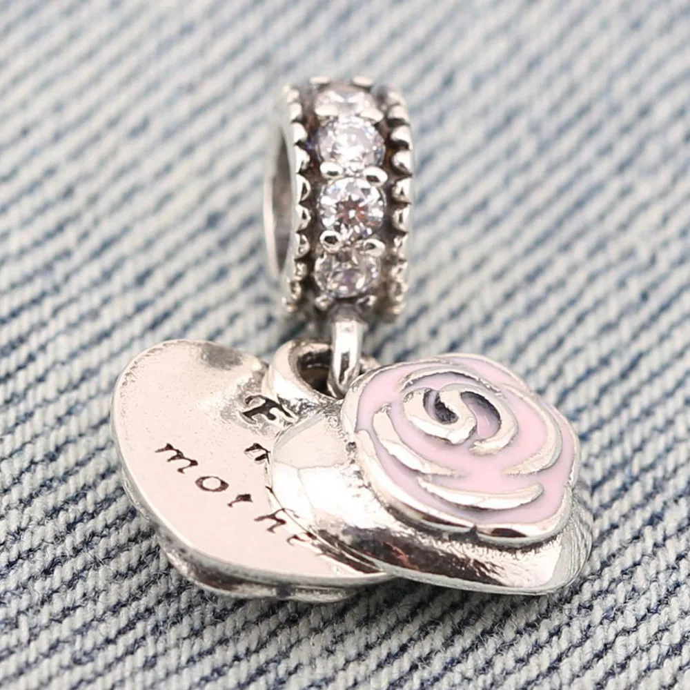 PANDORA Mother's Rose Pendant Charm - 791528EN40