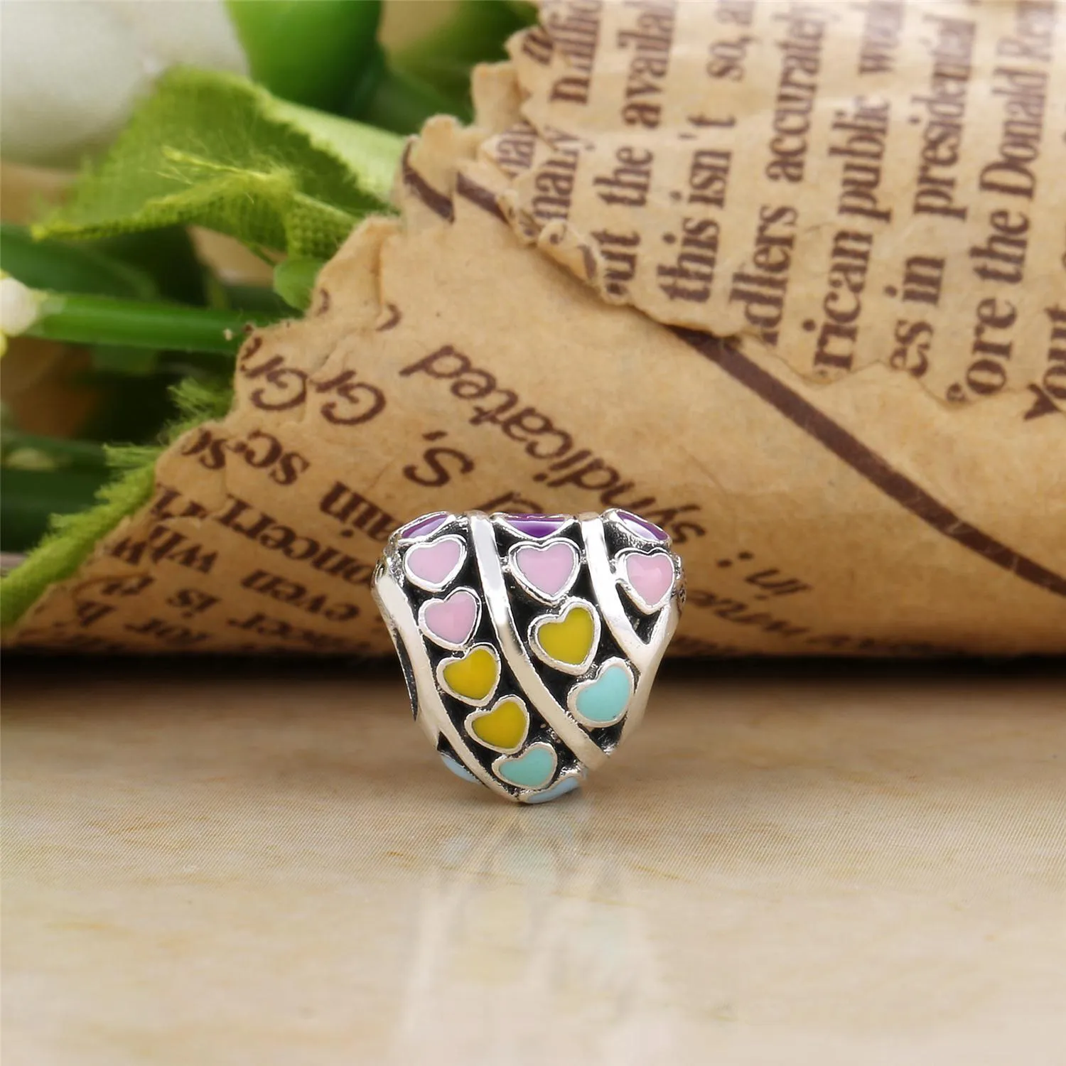 PANDORA Multi-Color Hearts Charm, Mixed Enamel - 797019ENMX