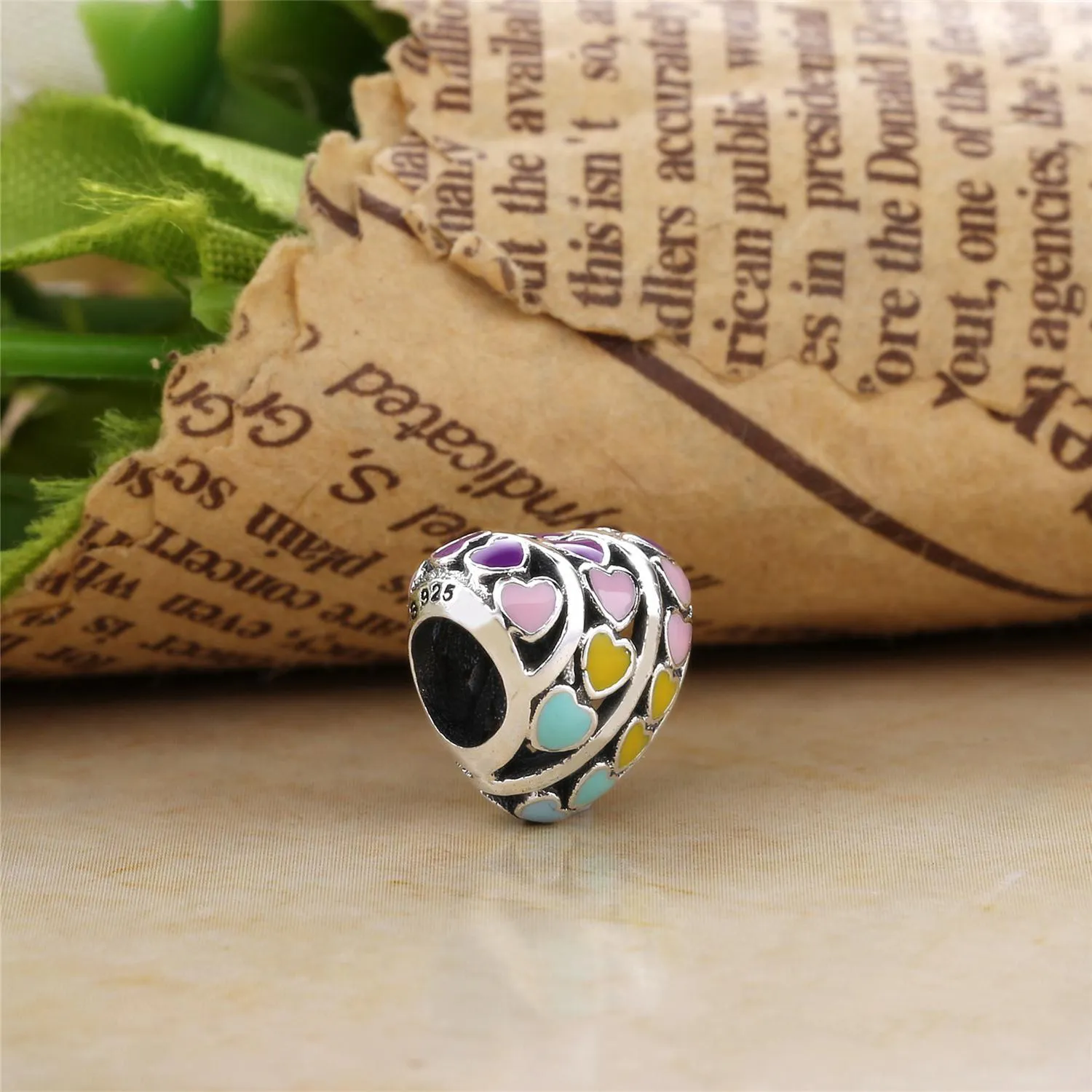 PANDORA Multi-Color Hearts Charm, Mixed Enamel - 797019ENMX