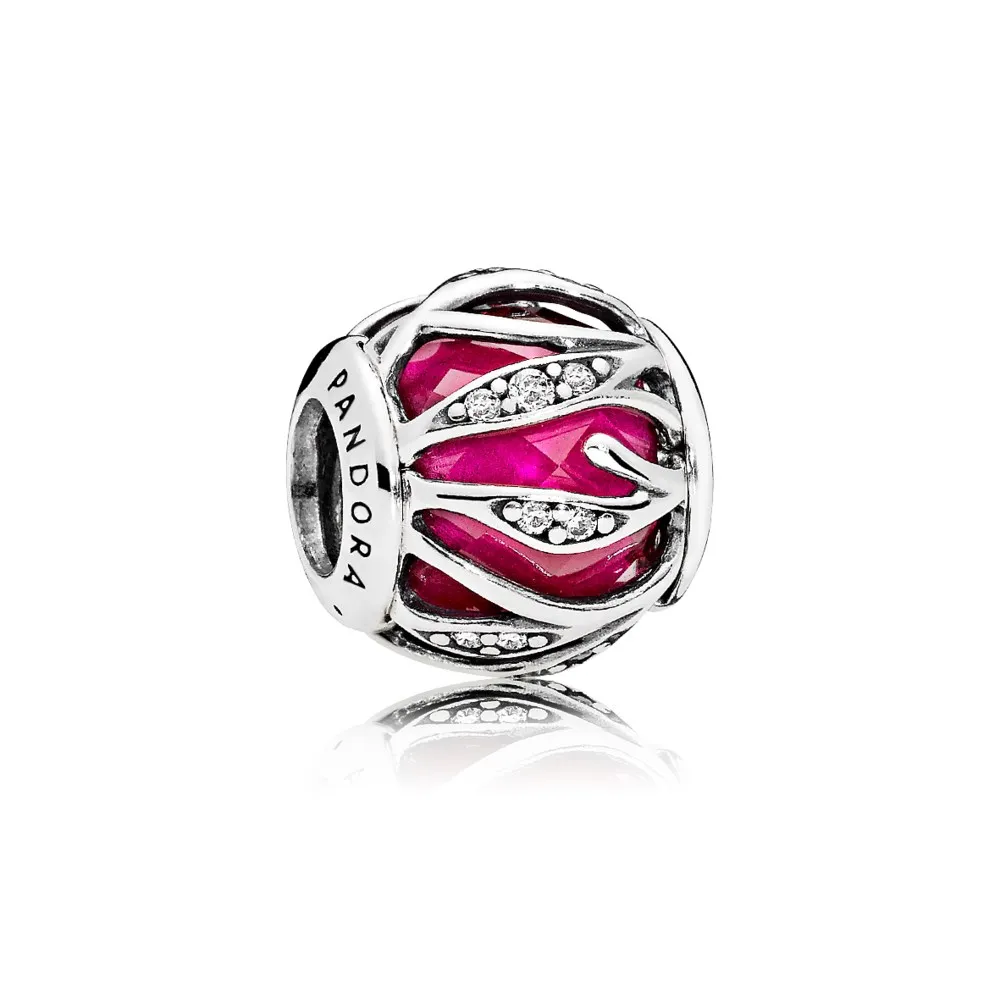 PANDORA Nature's Radiance Charm, Synthetic Ruby Clear CZ - 791969SRU