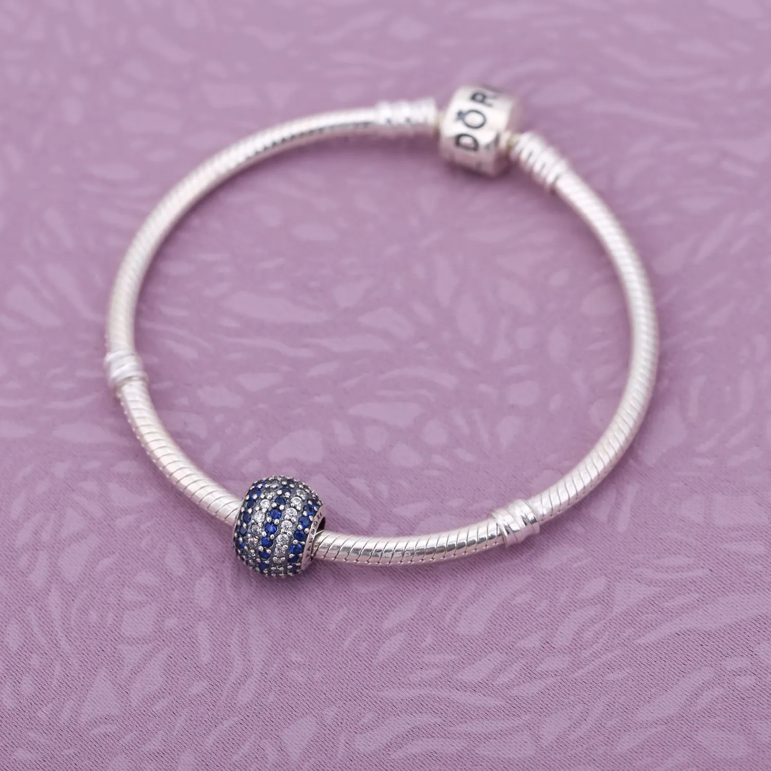 PANDORA Nautical Pavé Lights Charm, Blue Crystal Clear C - 791172NCB