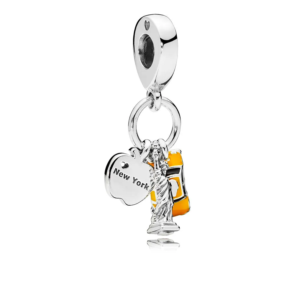 PANDORA New York Highlights Dangle Charm, Black & Yellow Enamel - 797198ENMX