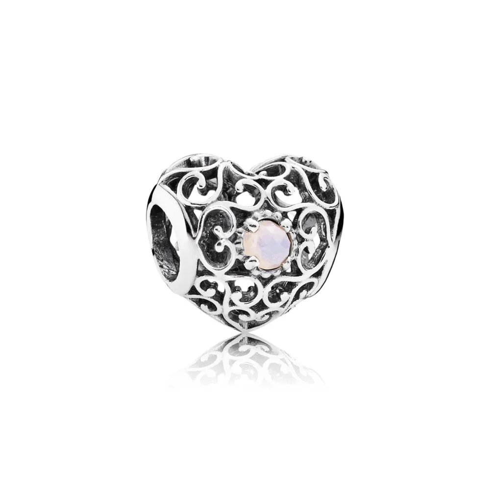 PANDORA October Signature Heart Birthstone Charmora E Charm - 791784NOP