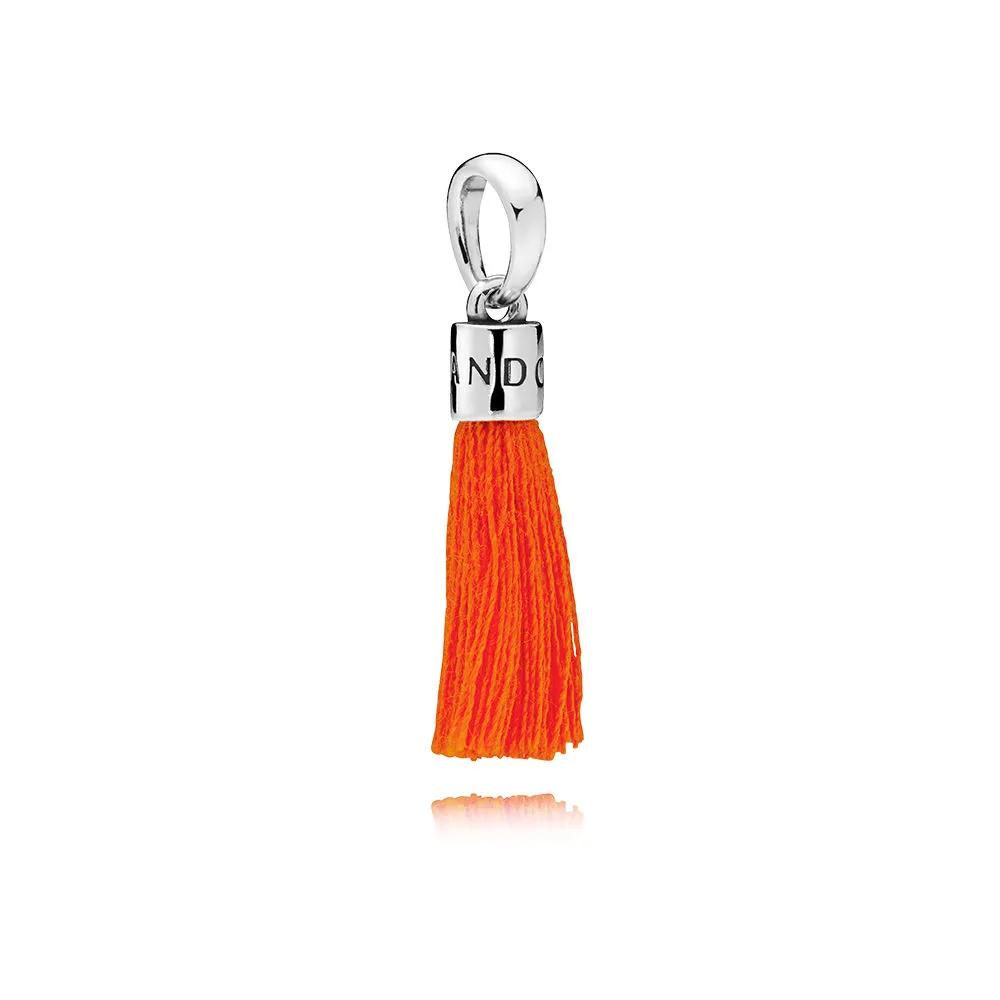 pandora orange fabric tassel dangle charm 797212coe