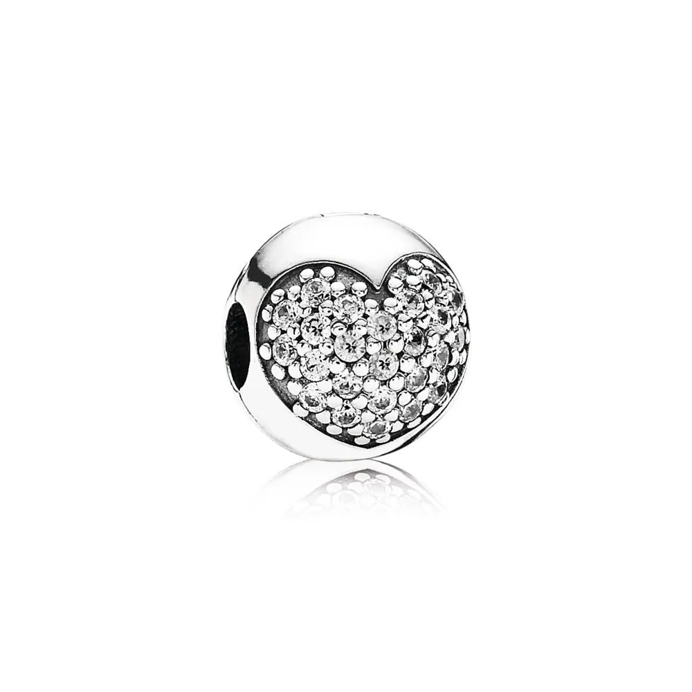 pandora pavé heart clip 791053cz