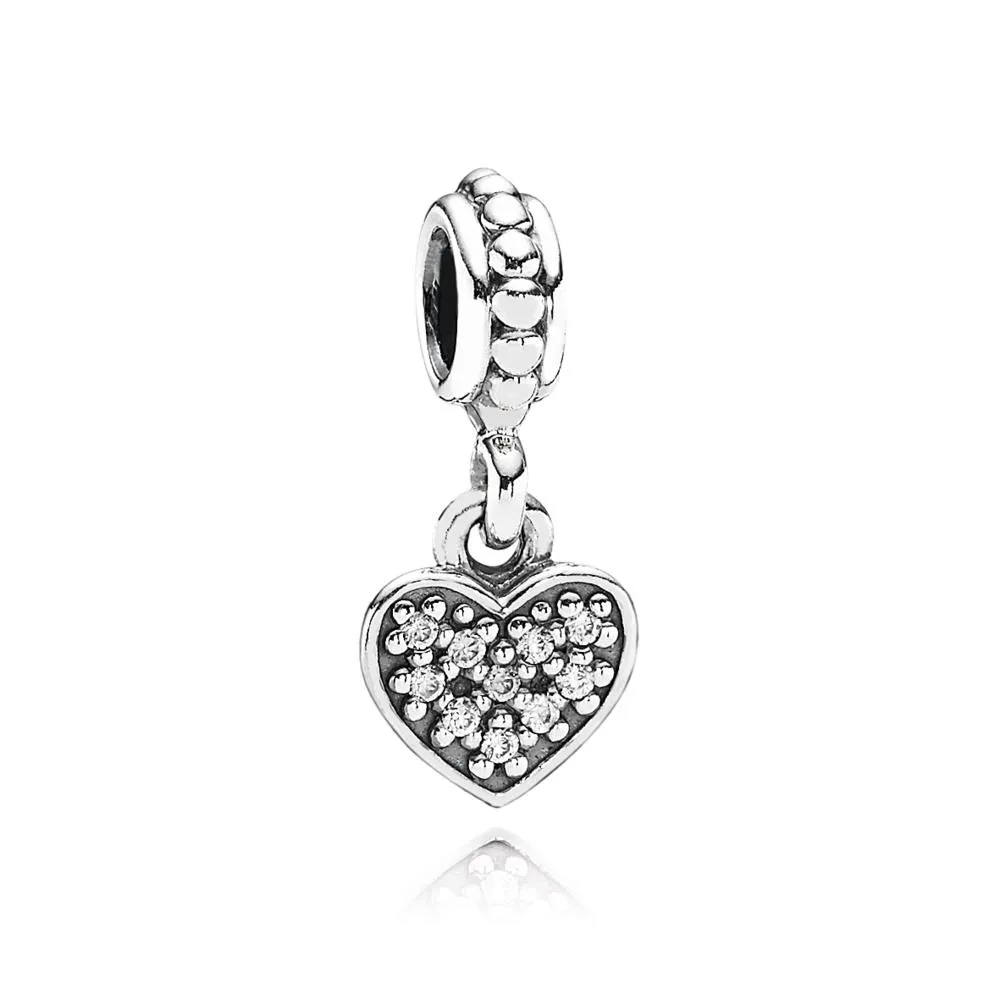 pandora pavé heart pendant charm 791023cz