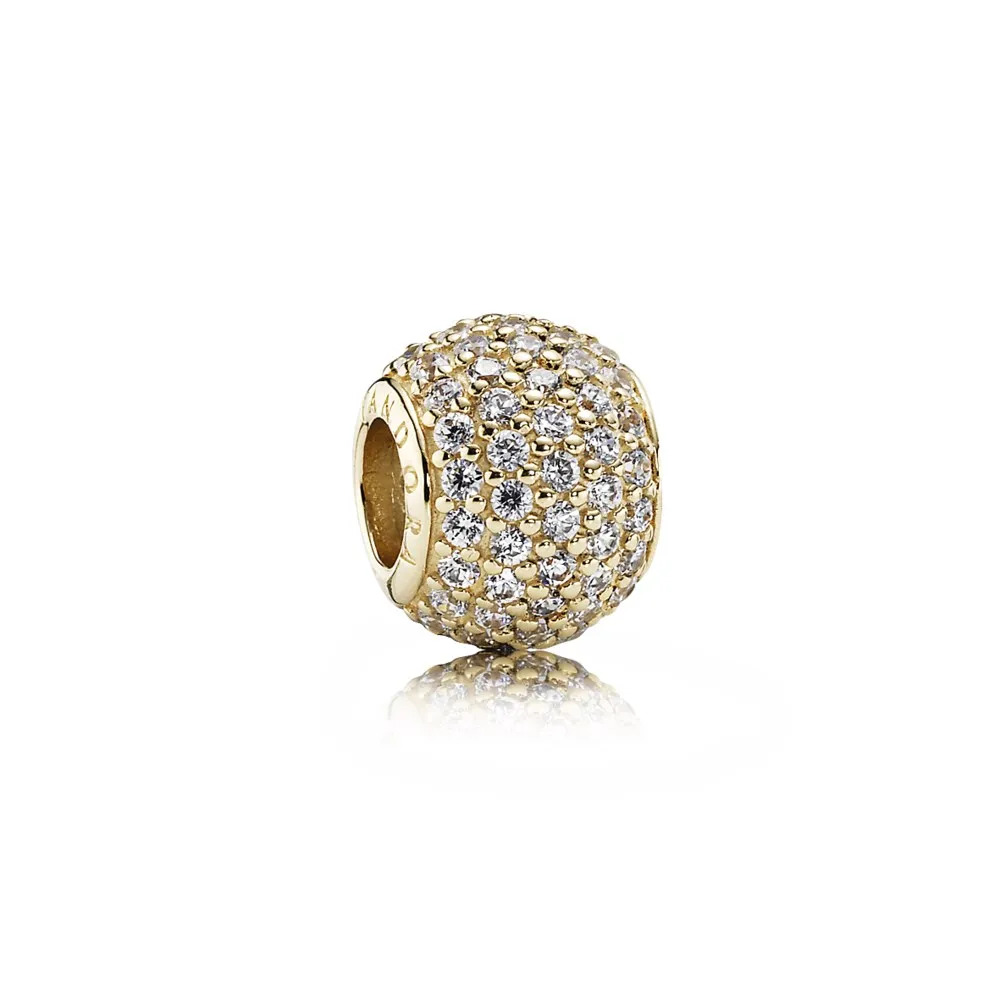 pandora pavé lights charm clear cz 14k gold 750819cz