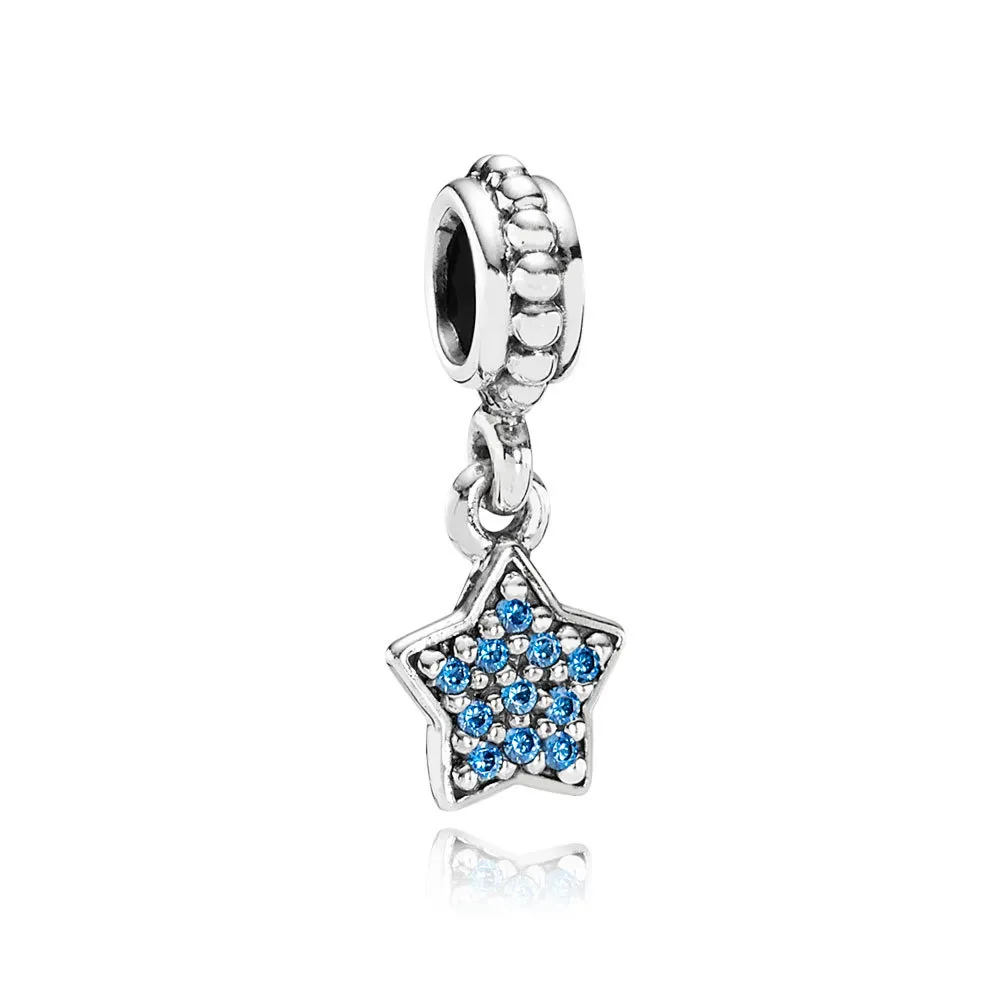 pandora pavé star blue cz pendant charm 791024czb