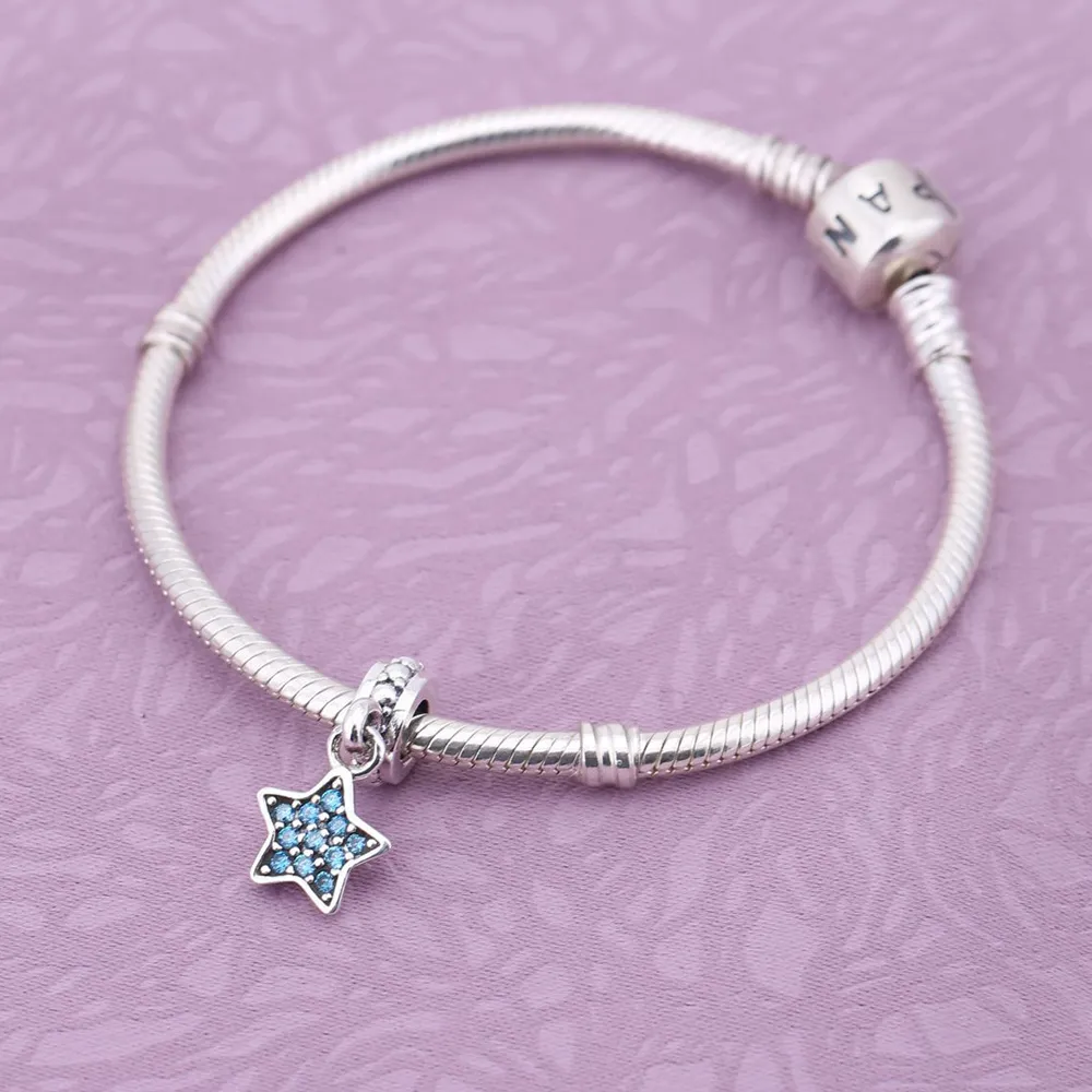 PANDORA Pavé Star, Blue Cz Pendant Charm - 791024CZB