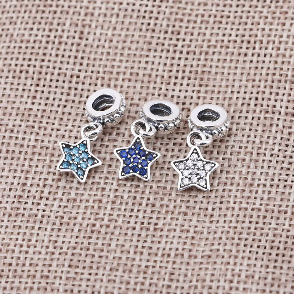 PANDORA Pavé Star, Blue Cz Pendant Charm - 791024CZB