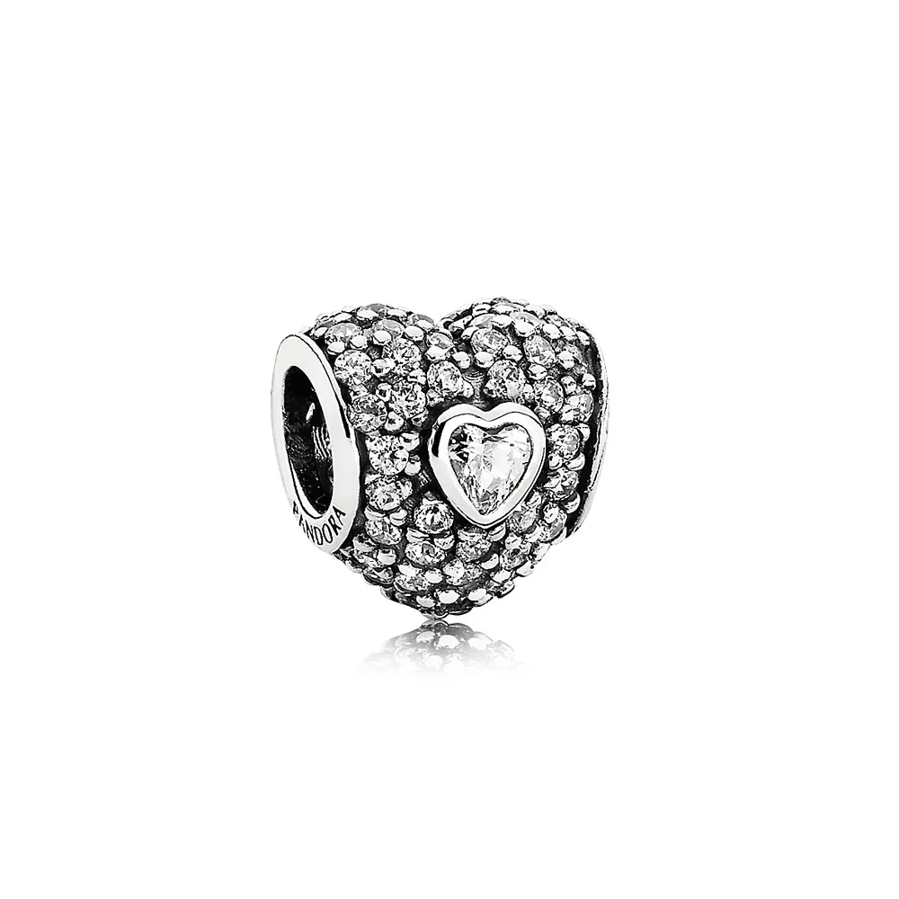 pandora pavé triple heart charm 791168cz