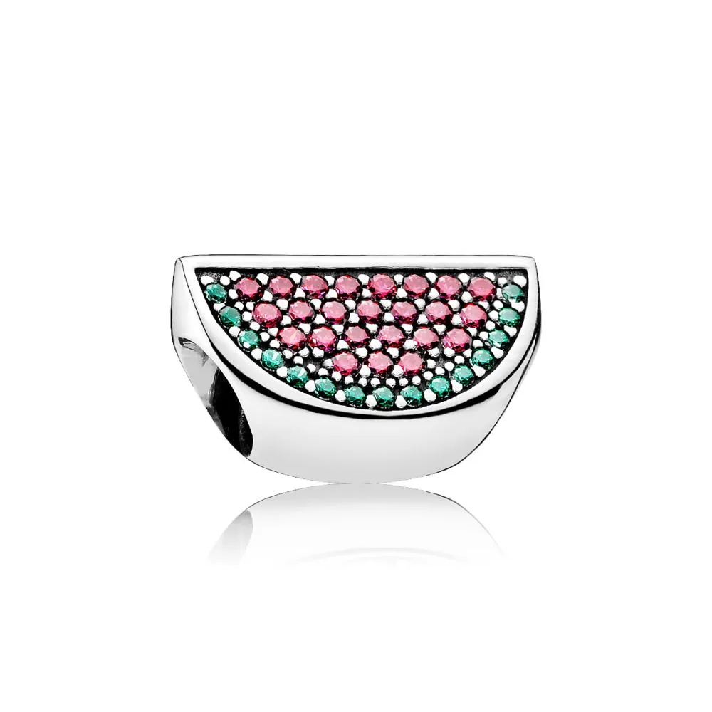 pandora pavé watermelon red green cz charm 791901czr