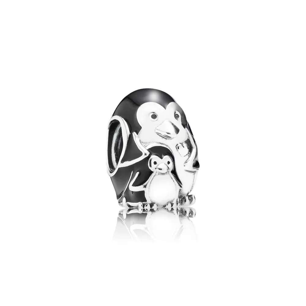 pandora penguin family charm black enamel 791404en60