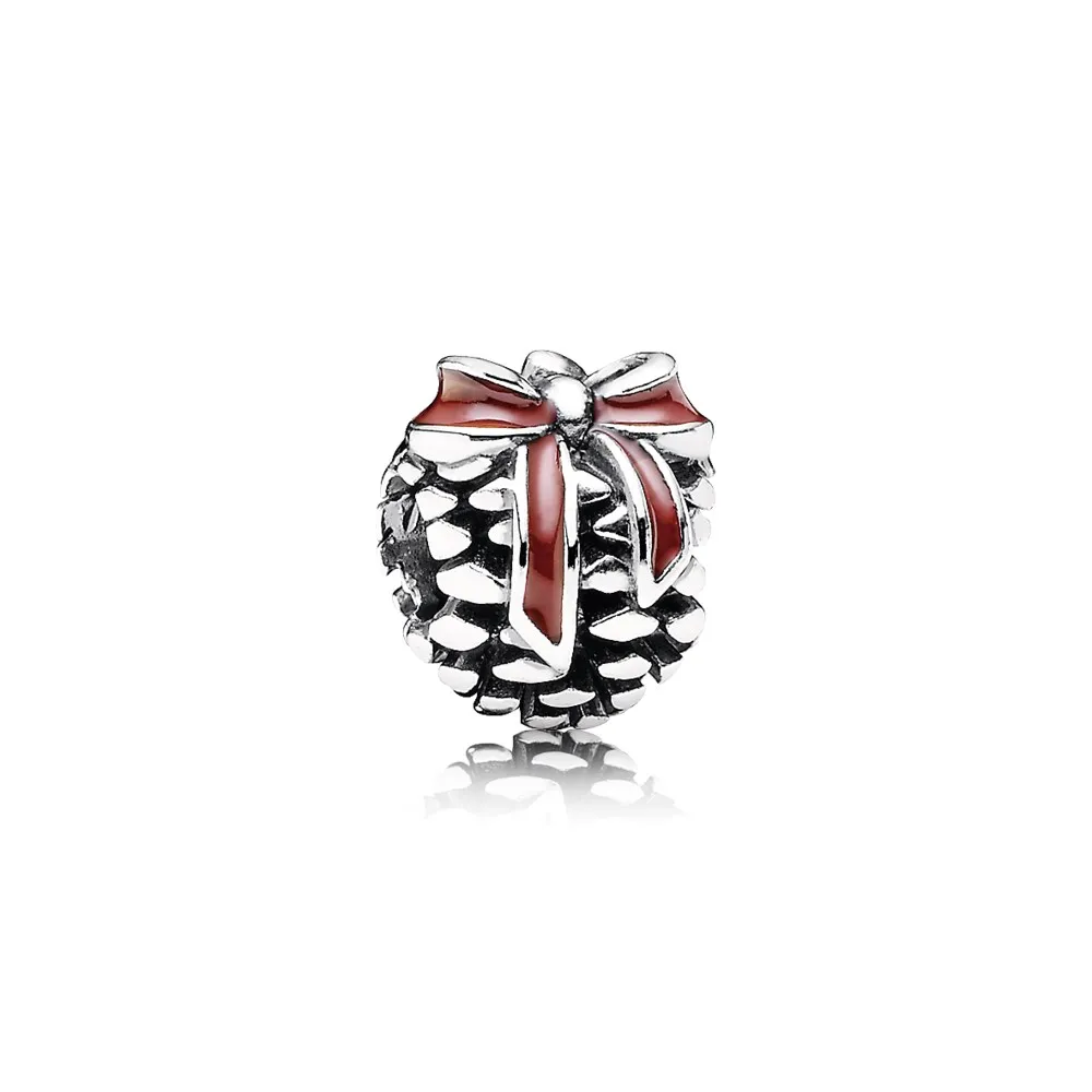 pandora pinecone charm red enamel 791237en39