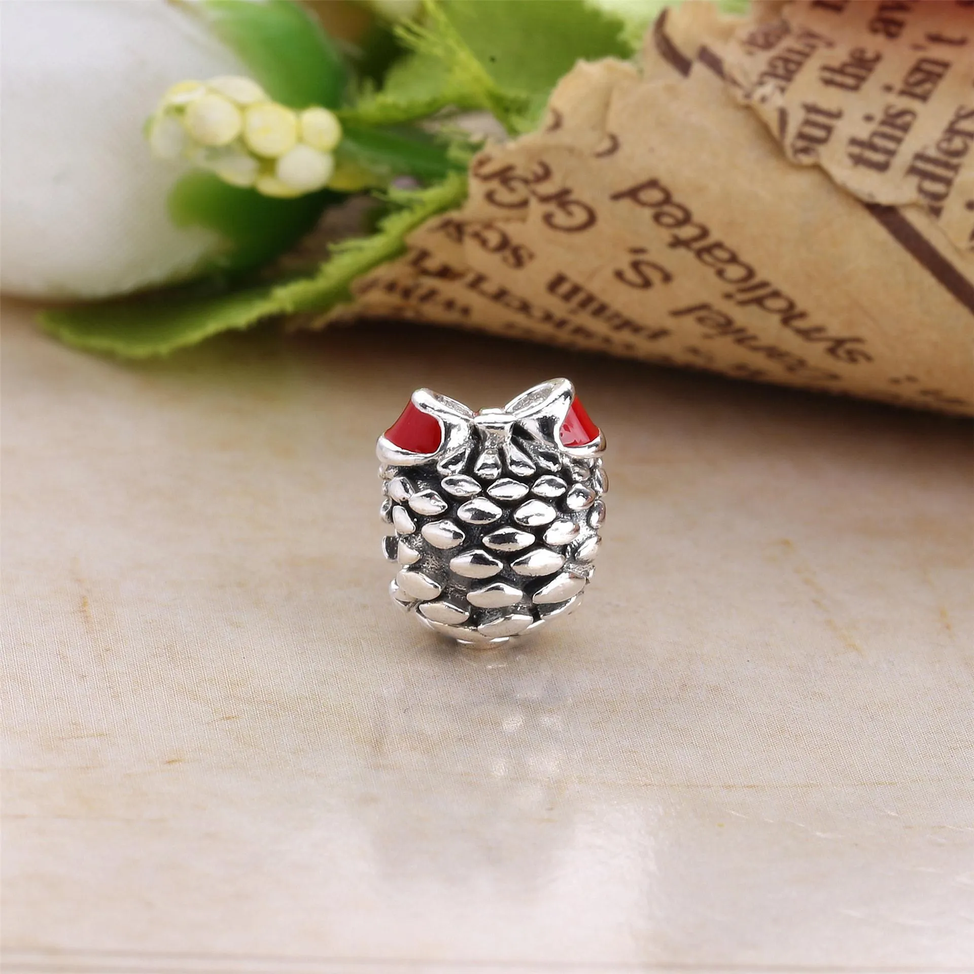 PANDORA Pinecone Charm, Red Enamel - 791237EN39