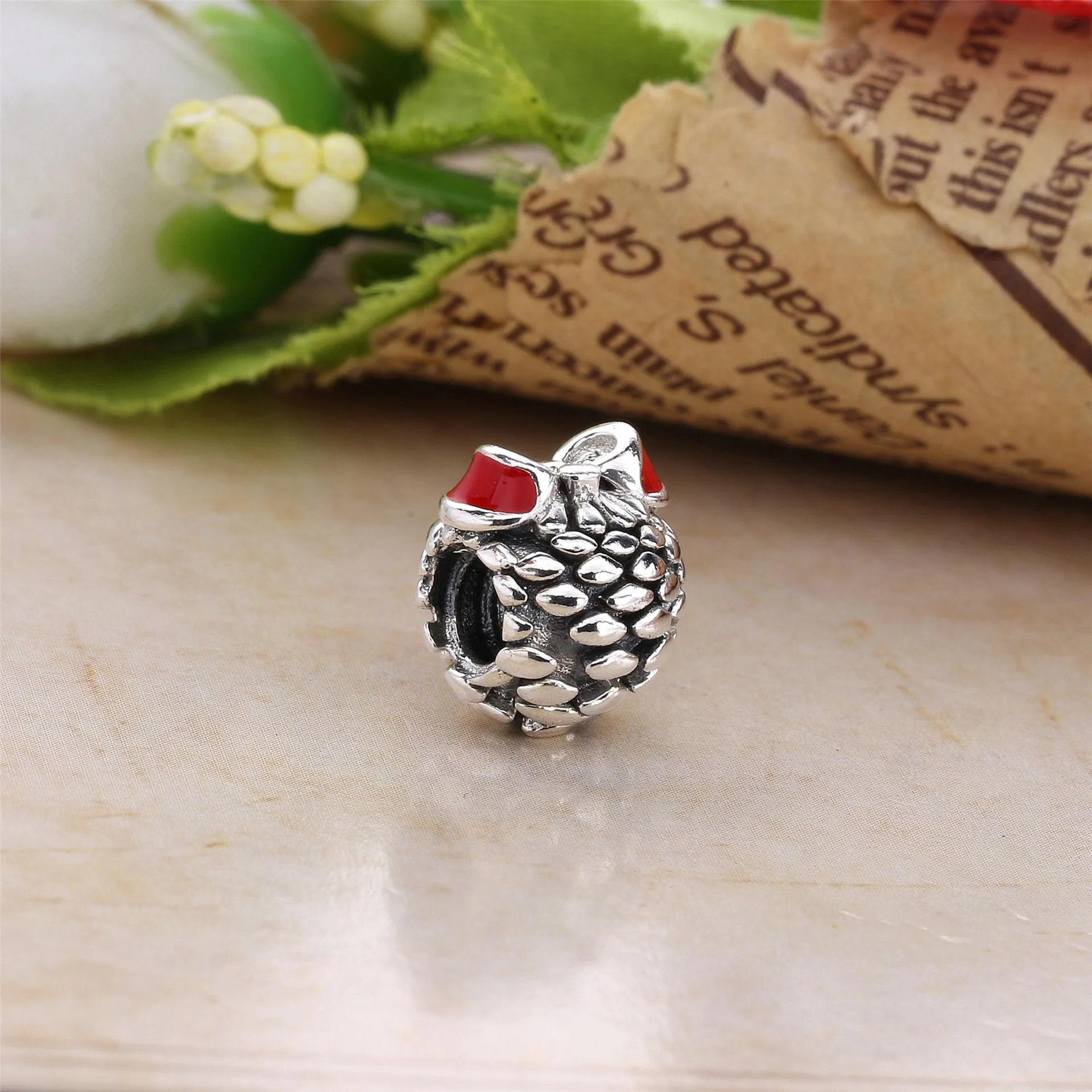 PANDORA Pinecone Charm, Red Enamel - 791237EN39