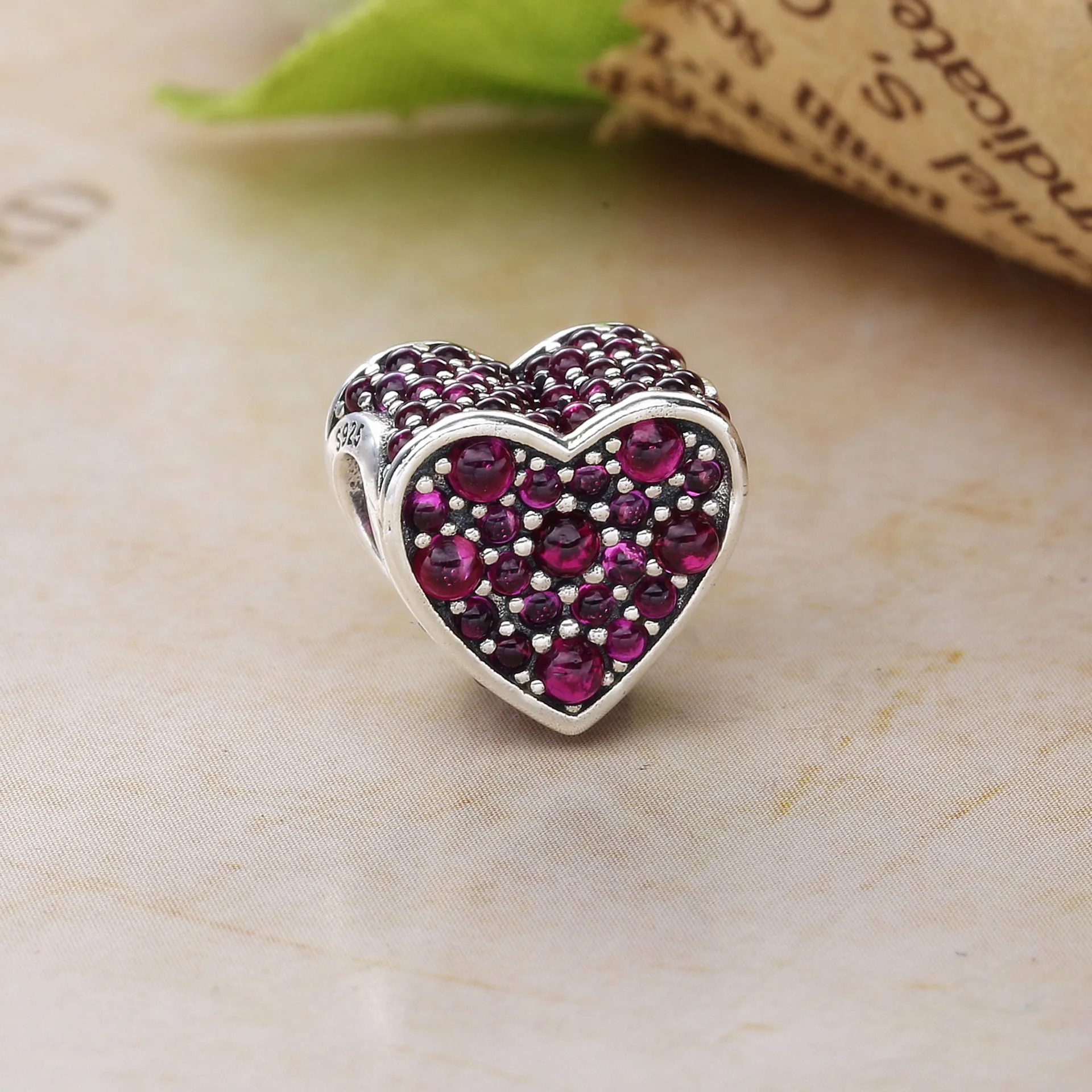 PANDORA Pink Dazzling Heart Pink CZ Charm - 792069PCZ