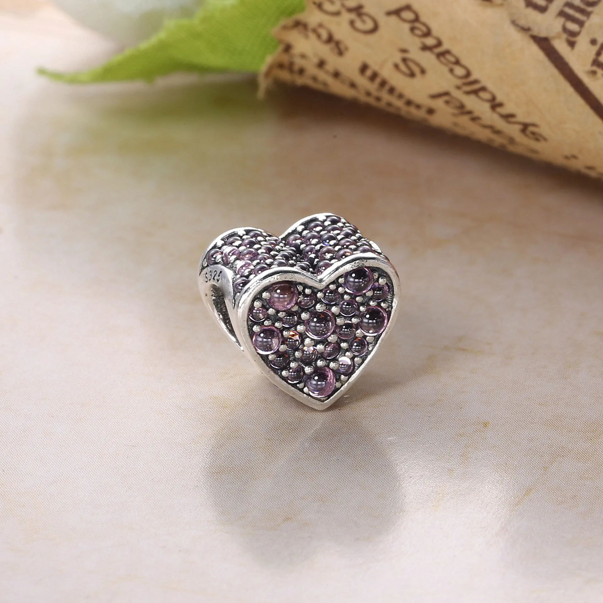 PANDORA Pink Dazzling Heart Pink CZ Charm - 792069PCZ