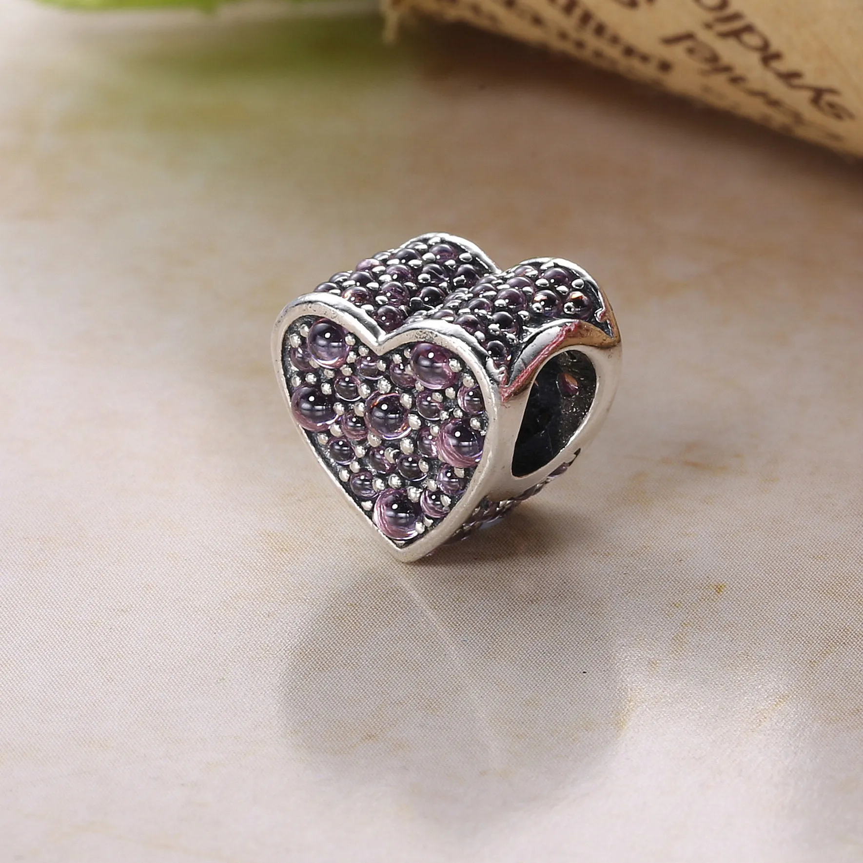 PANDORA Pink Dazzling Heart Pink CZ Charm - 792069PCZ