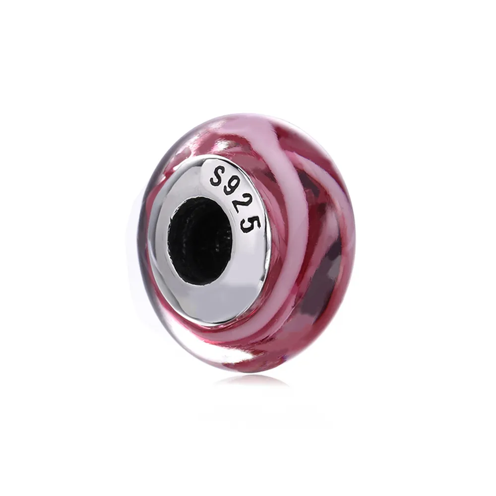 pandora pink glass murano charm pl000681