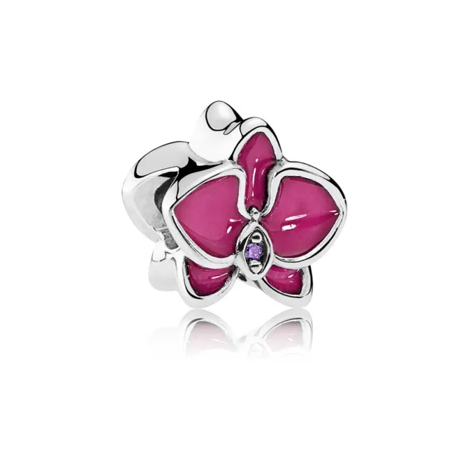 pandora pink orchid charm 792074en69