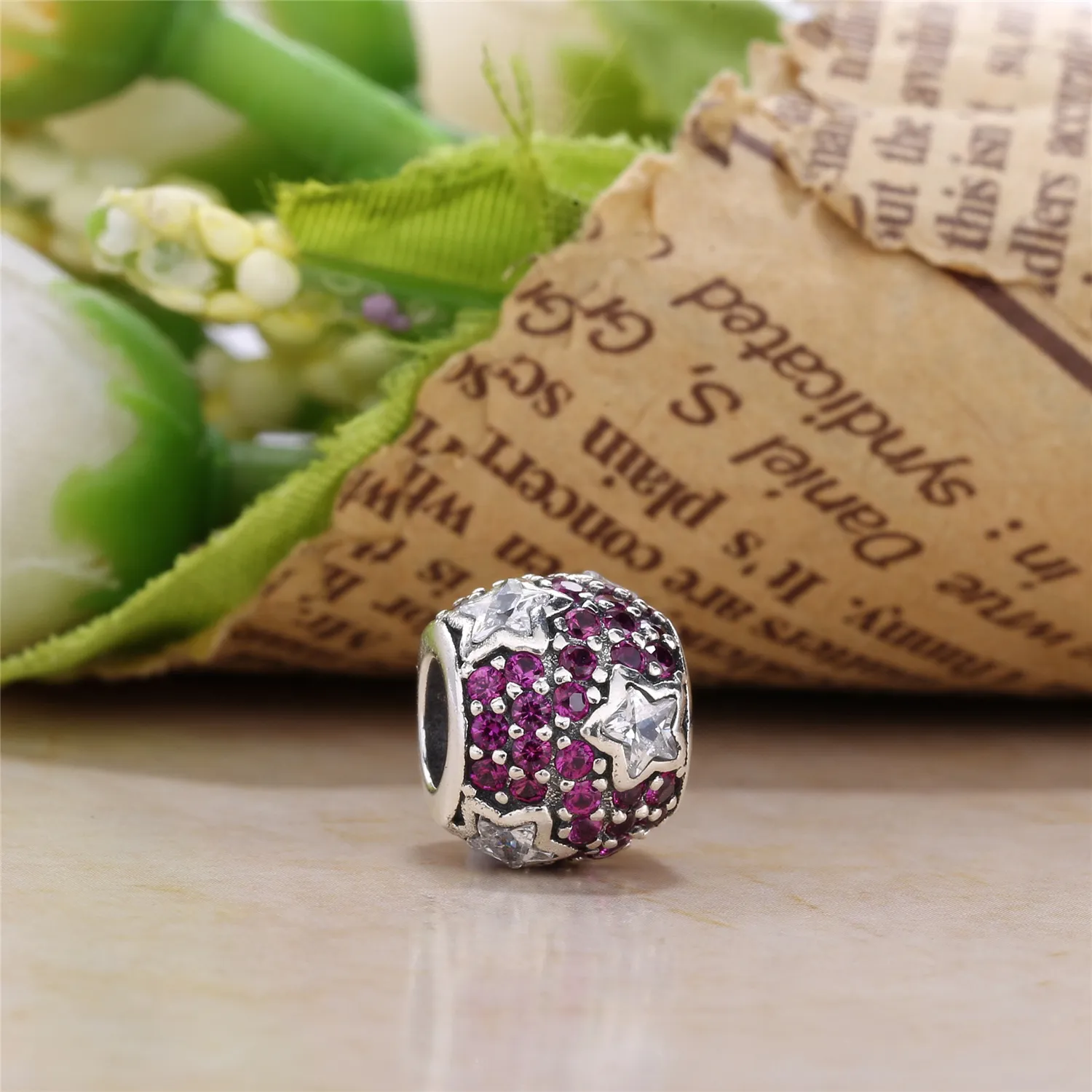 PANDORA Pink Pavé Stars Charm - 791382PCZ