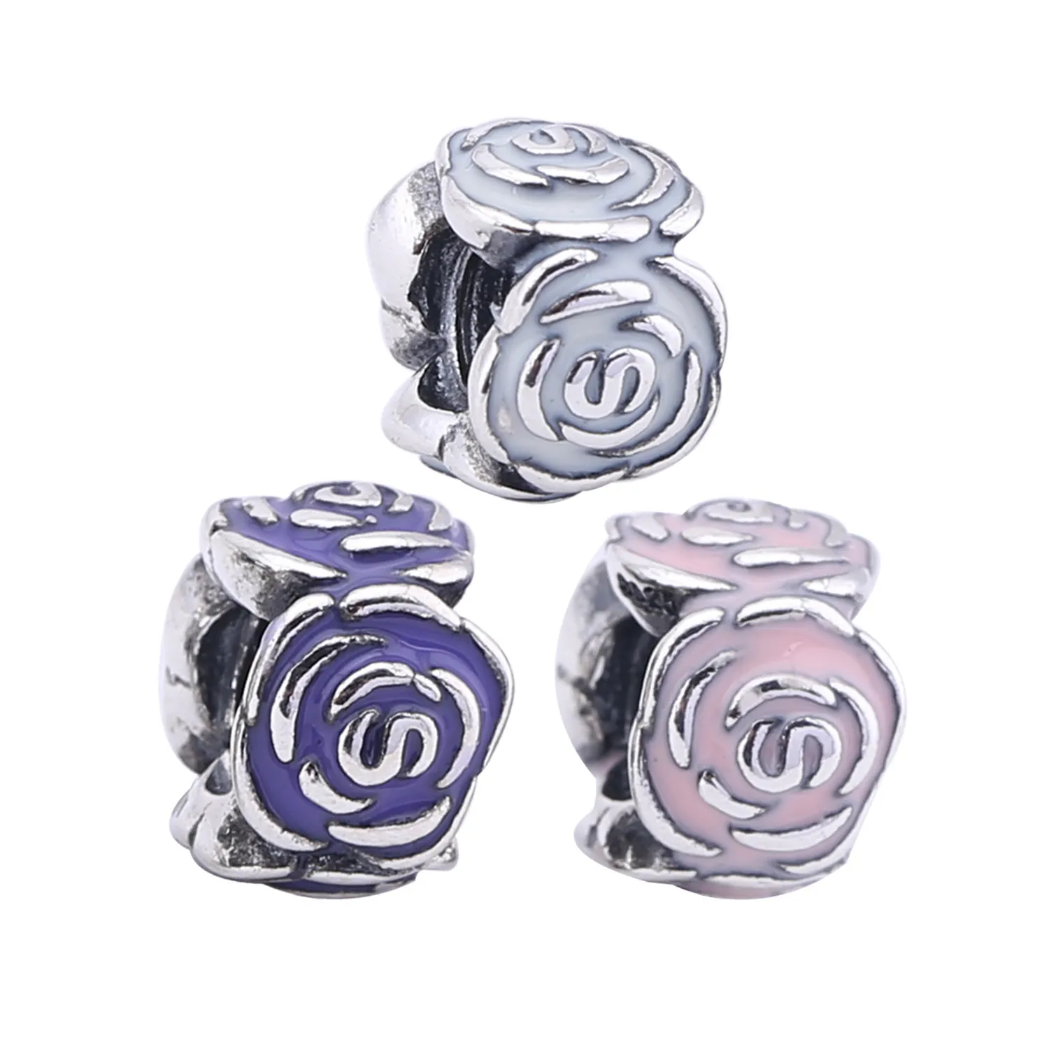 PANDORA Pink Rose Charm Clip - 791291EN40