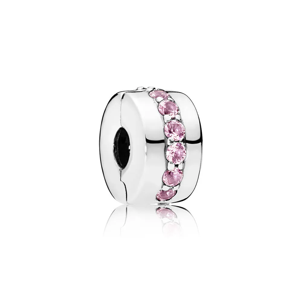 pandora pink shining line clip charm 791972pcz