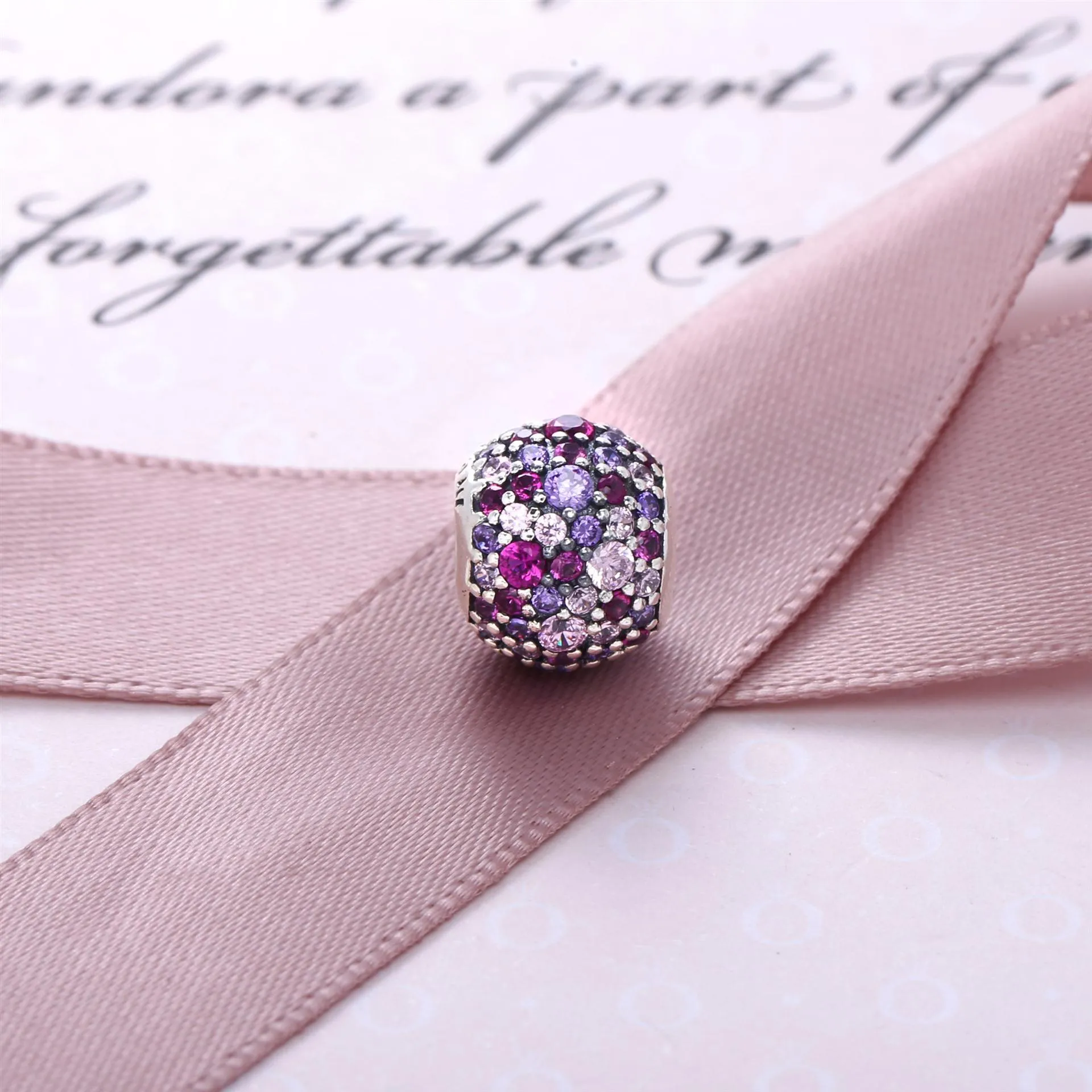 PANDORA Pink Sparkles Pavé Ball Charm - 791261ACZMX