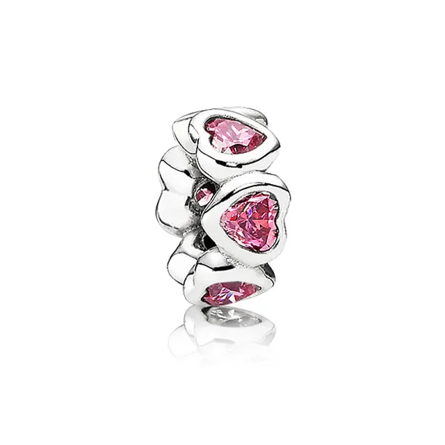 pandora pink sparkling heart spacer 791252czs