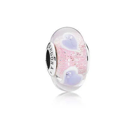 PANDORA Plentiful Hearts Murano Glass Charm - 796599CZ