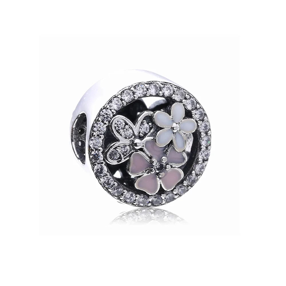 PANDORA Poetic Blooms, Mixed Enamels & Clear Cz Charm - PX00275-1