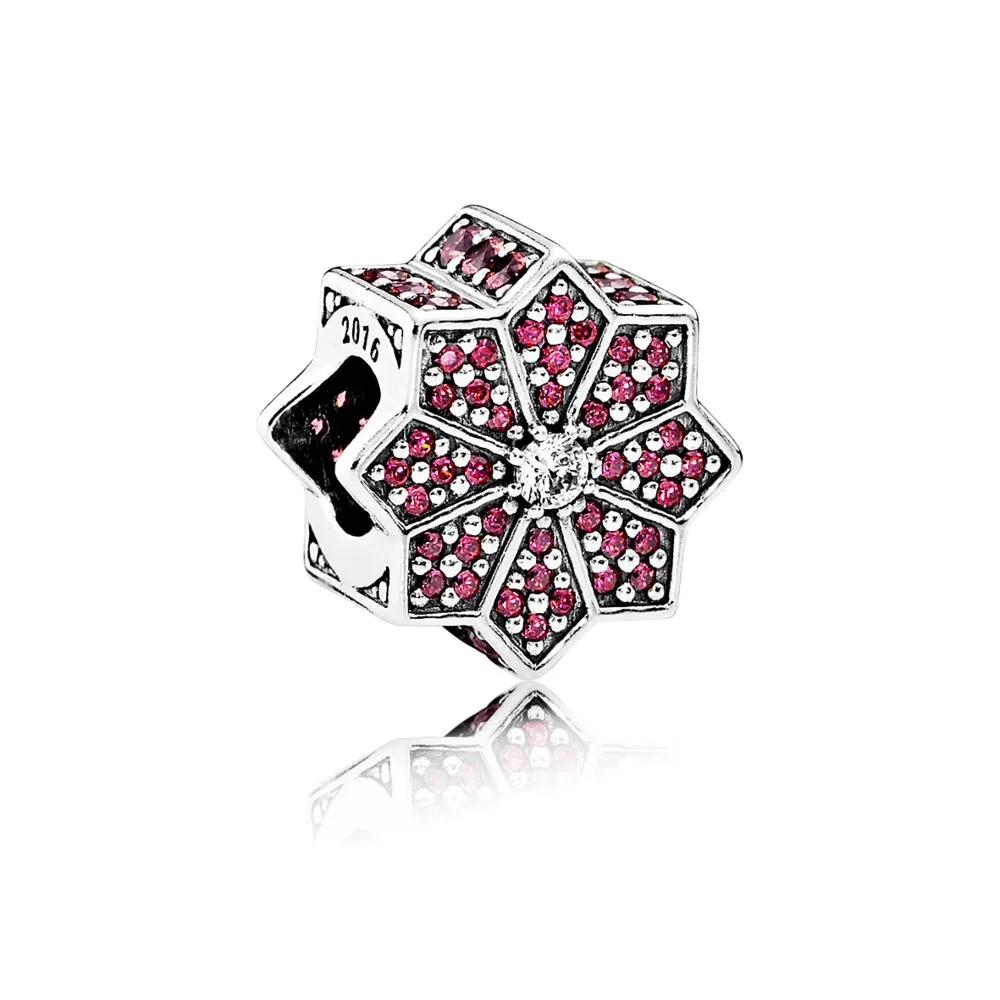 PANDORA Poinsettia Charm, Red Clear CZ - 791989CZR