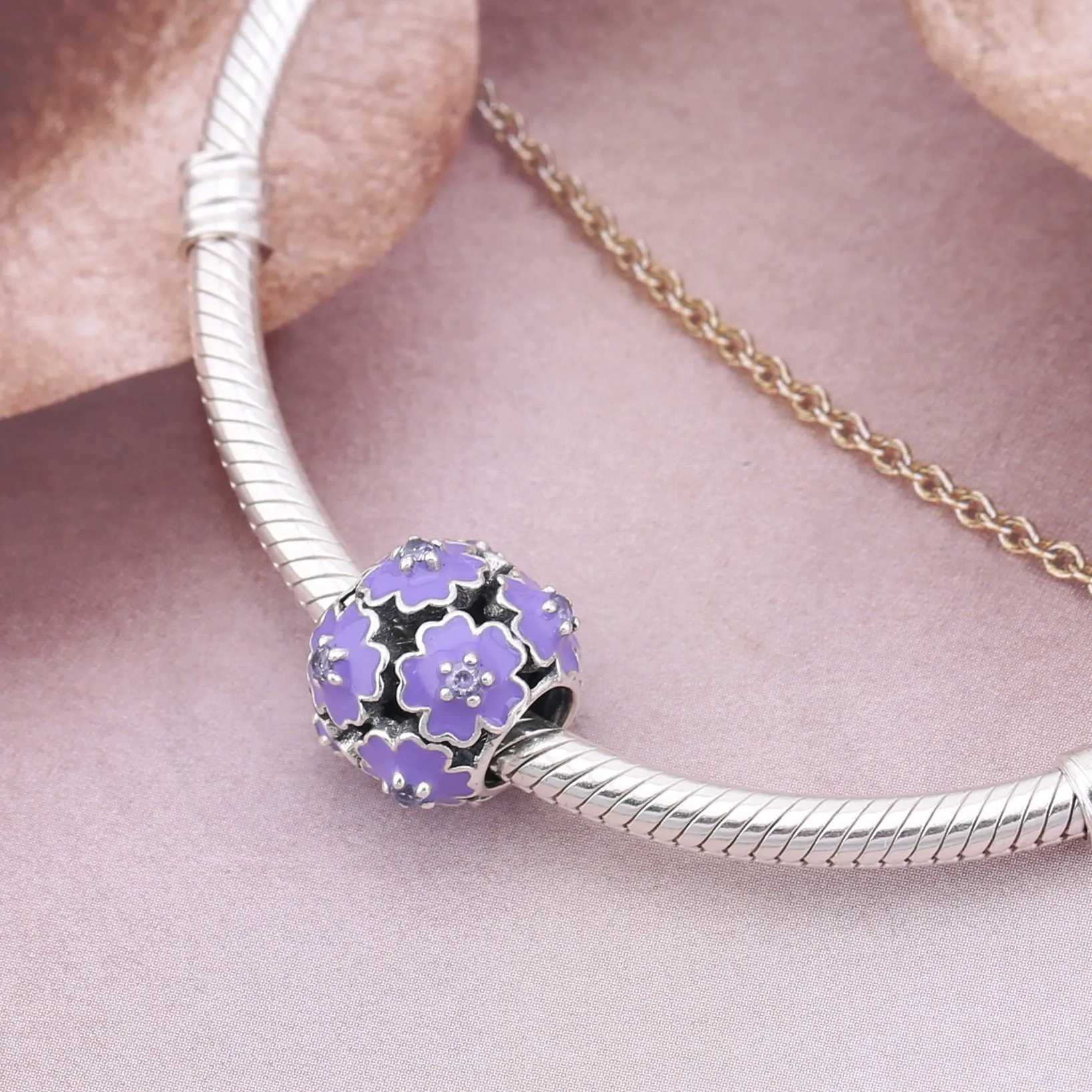 PANDORA Purple Flower Charm - PD0021-1K