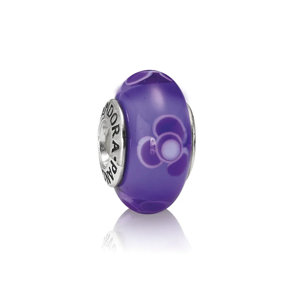 pandora purple flowers for you charm 790643