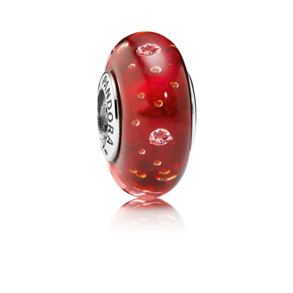 pandora red fizzle murano bead 791631cz