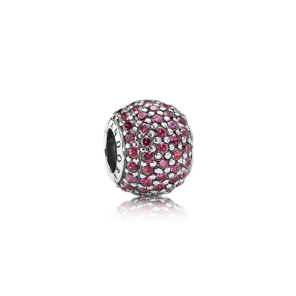 pandora red pavé ball charm 791051czr