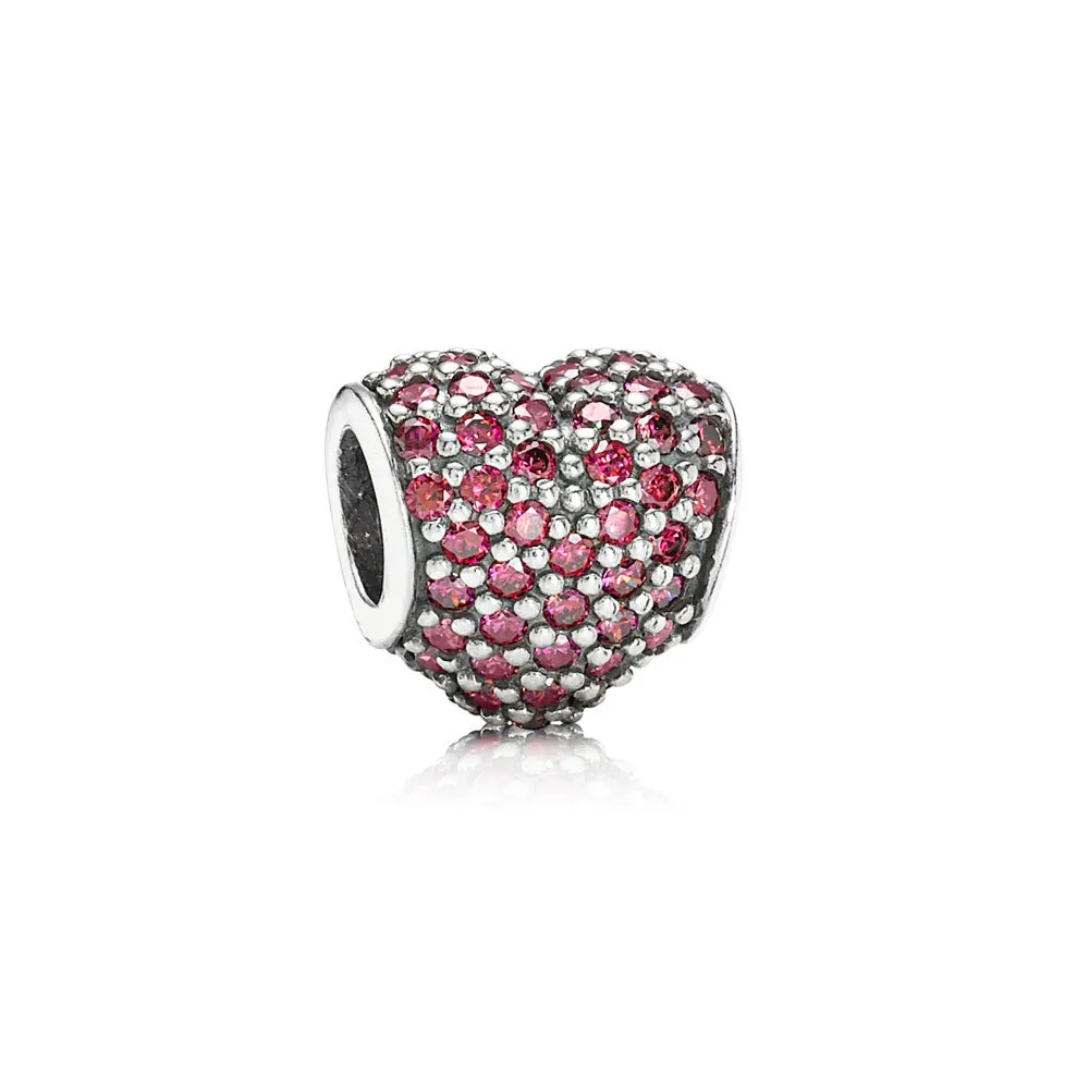 pandora red pavé heart charm 791052czr