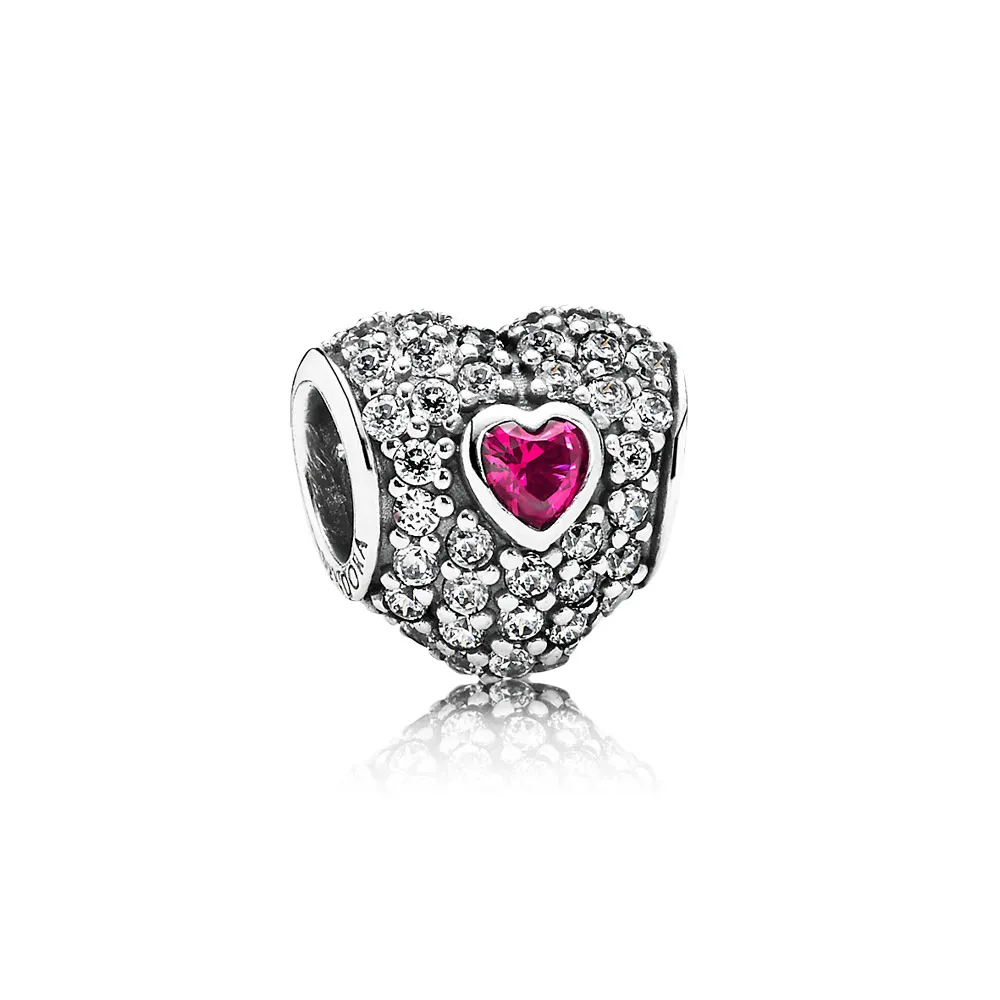 pandora red pavé heart charm 791168sru