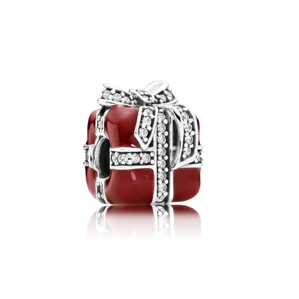 PANDORA Red Sparkling Surprise Charm - 791772CZ