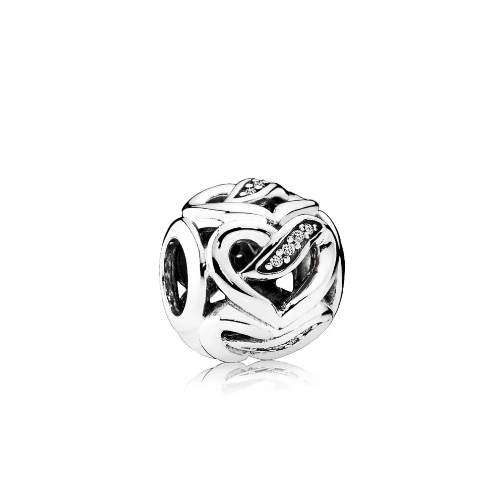 pandora ribbons of love charm clear cz 792046cz