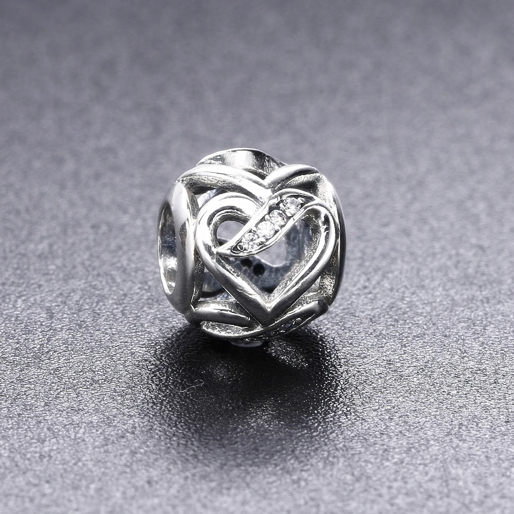 PANDORA Ribbons of Love Charm, Clear CZ - 792046CZ