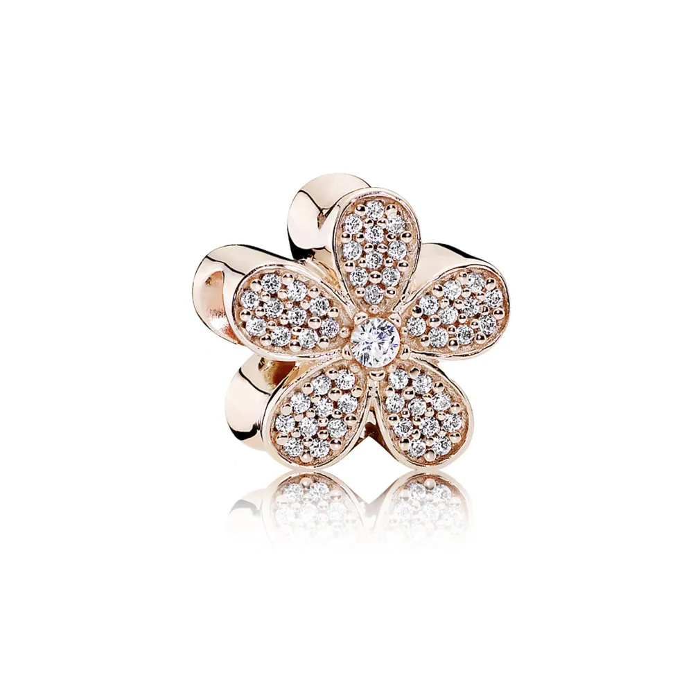 pandora rose gold dazzling daisy charm 781480cz