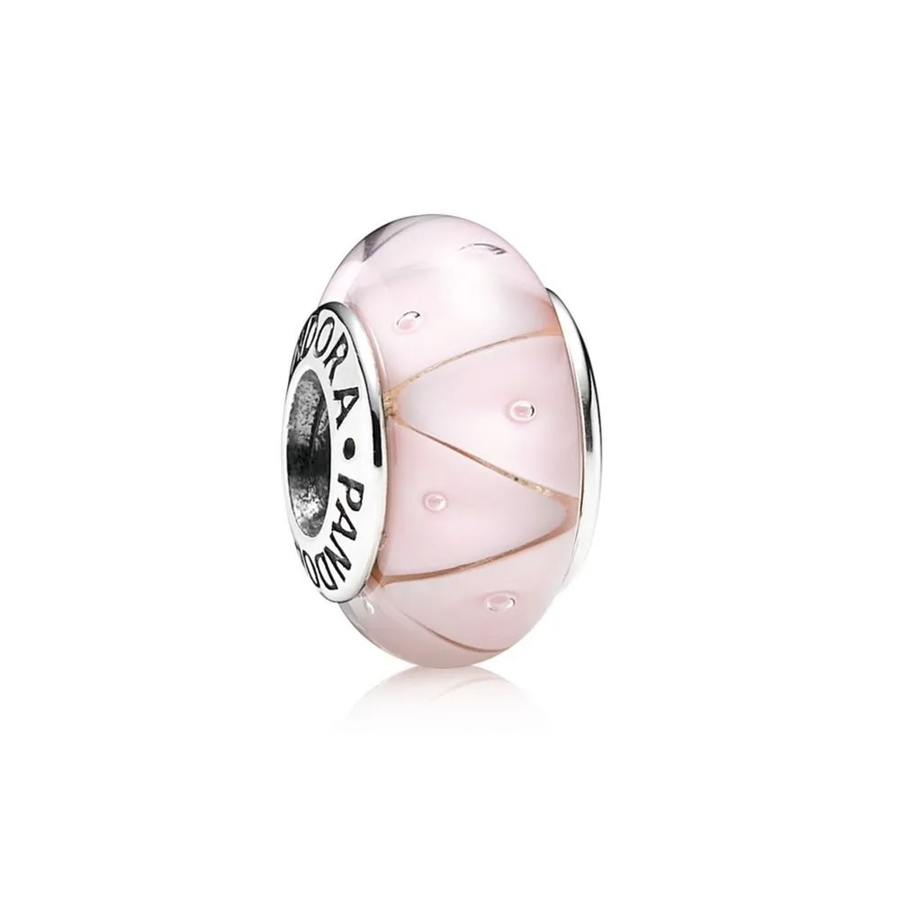 pandora rose looking glass bead 790922