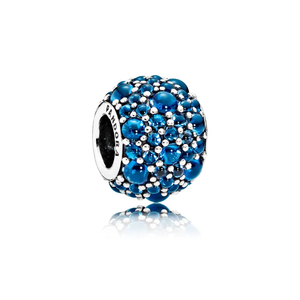 pandora shimmering droplets charm london blue crystal 791755nlb