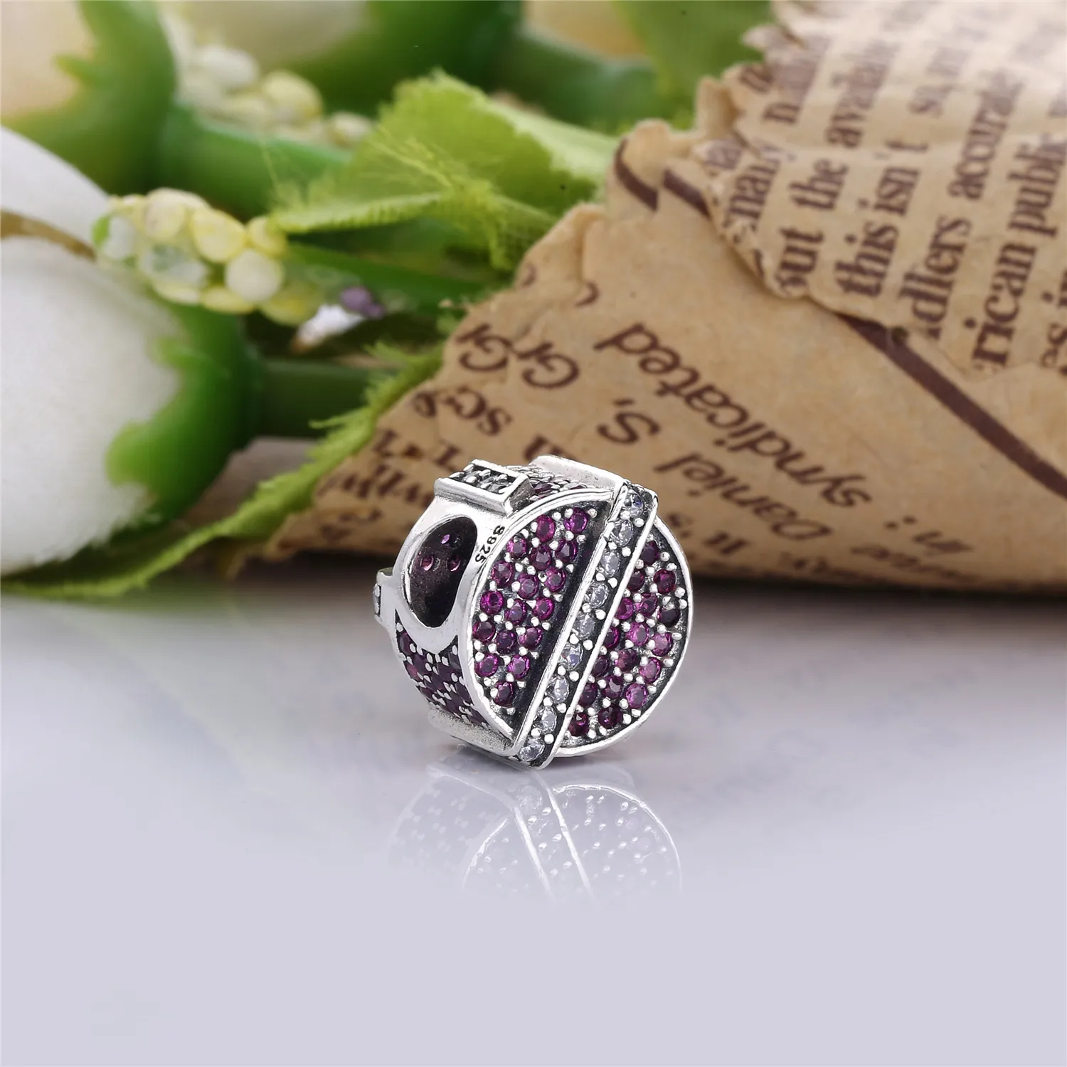 PANDORA Shimmering Gift Charm, Red Clear CZ - 792006CZR