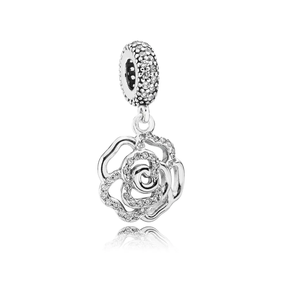 pandora shimmering rose openwork pendant charm 791526cz